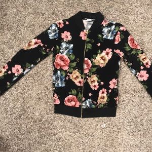 Floral zip up jacket